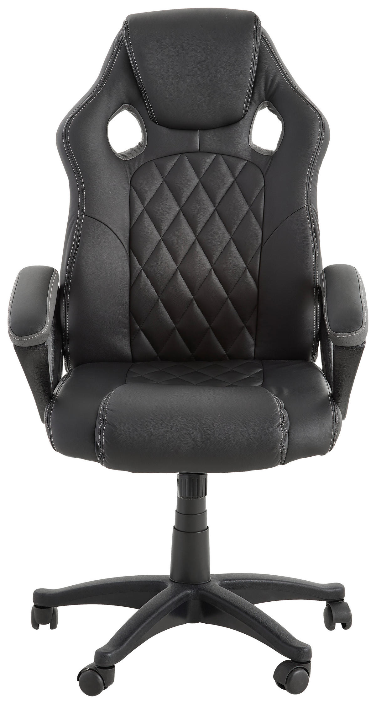 GAMINGSTUHL Lederlook Schwarz  - Weiss/Schwarz, Design, Kunststoff/Textil (63/113-122/70cm) - Xora