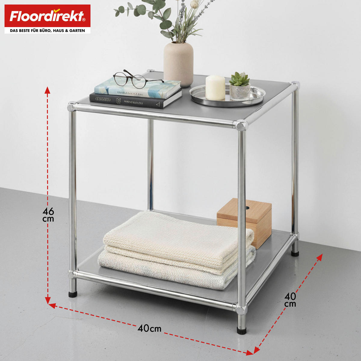 REGAL Grau  - Grau, Basics, Metall (40/46/40cm) - Floordirekt