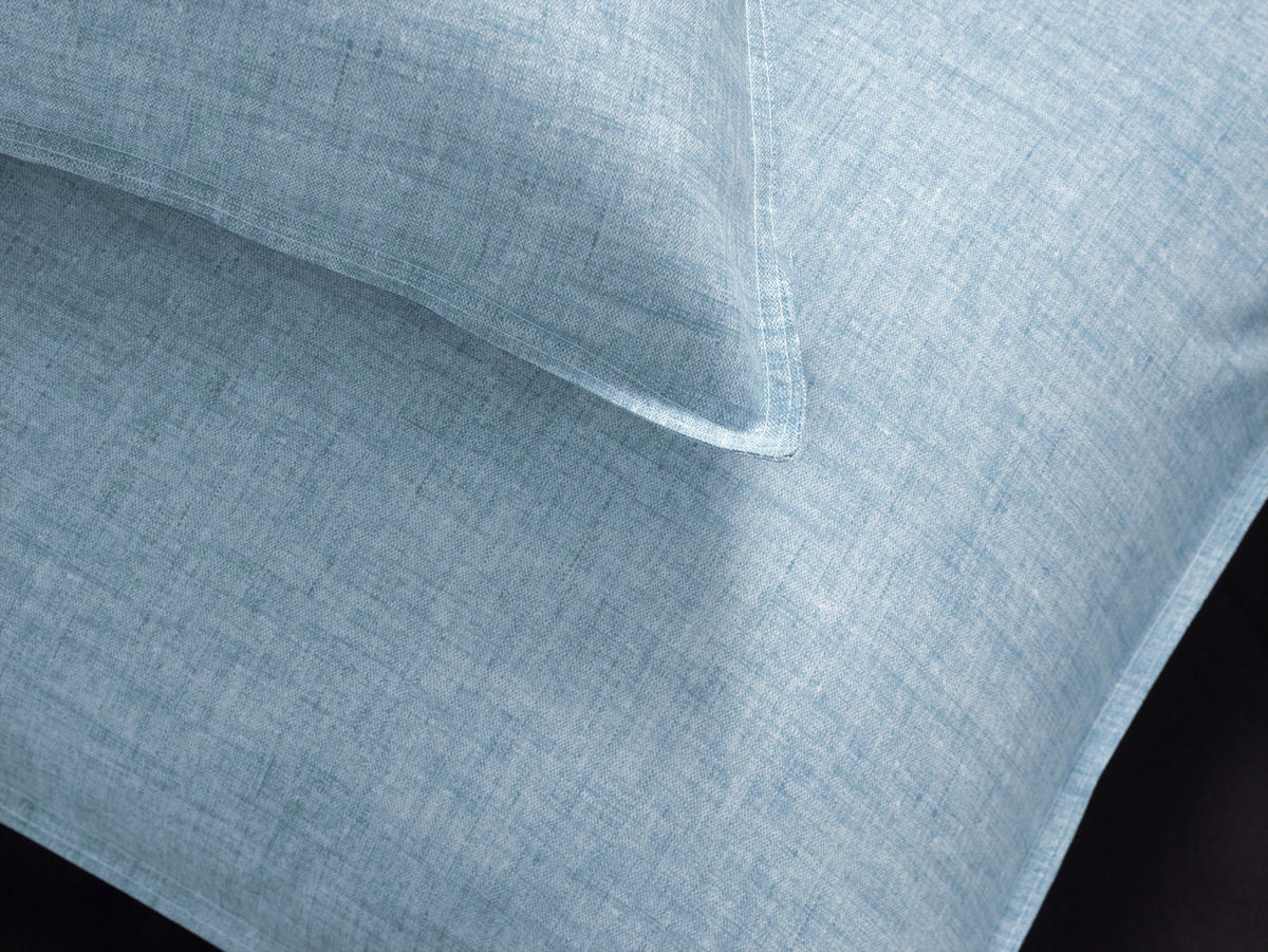 BETTWÄSCHE 2-teilig Lino Renforcé 135/200 cm  - Hellblau, Basics, Textil (135/200cm)