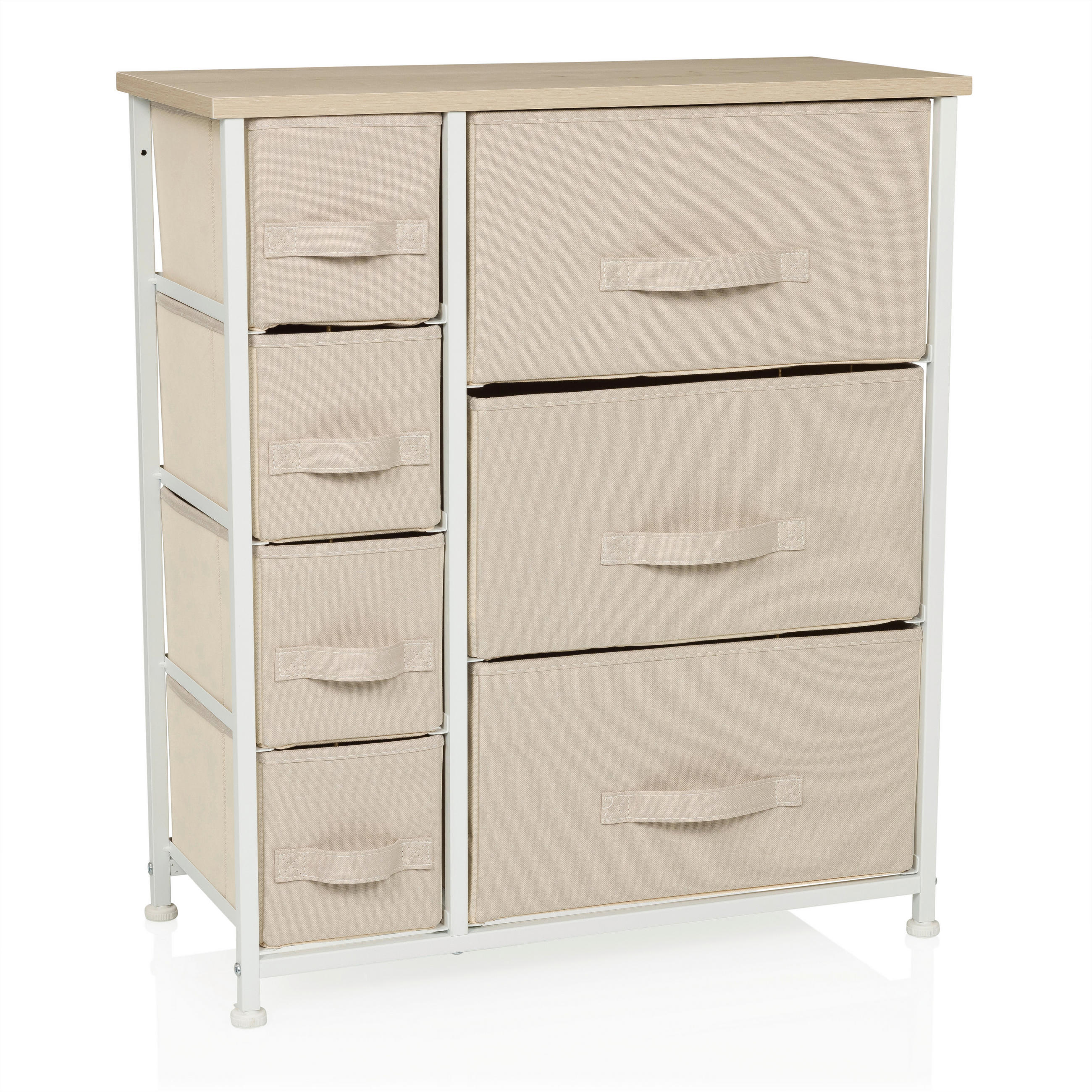 KOMMODE  in 63,5/73/30 cm  - Beige/Weiß, MODERN, Kunststoff/Textil (63,5/73/30cm) - MID.YOU