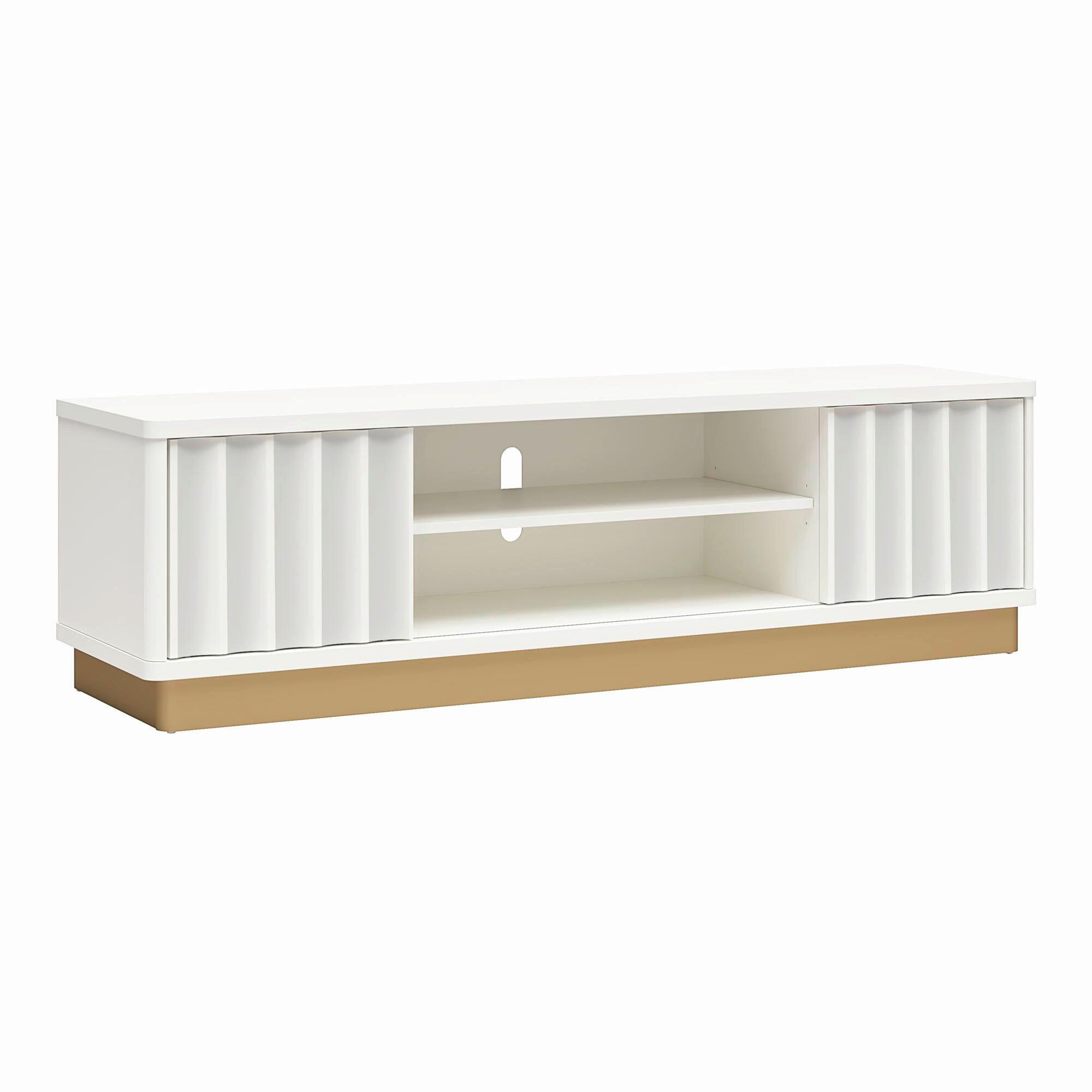 LOWBOARD Rene   in 151/44/40 cm  - Goldfarben/Weiß, Design, Holzwerkstoff (151/44/40cm) - MID.YOU