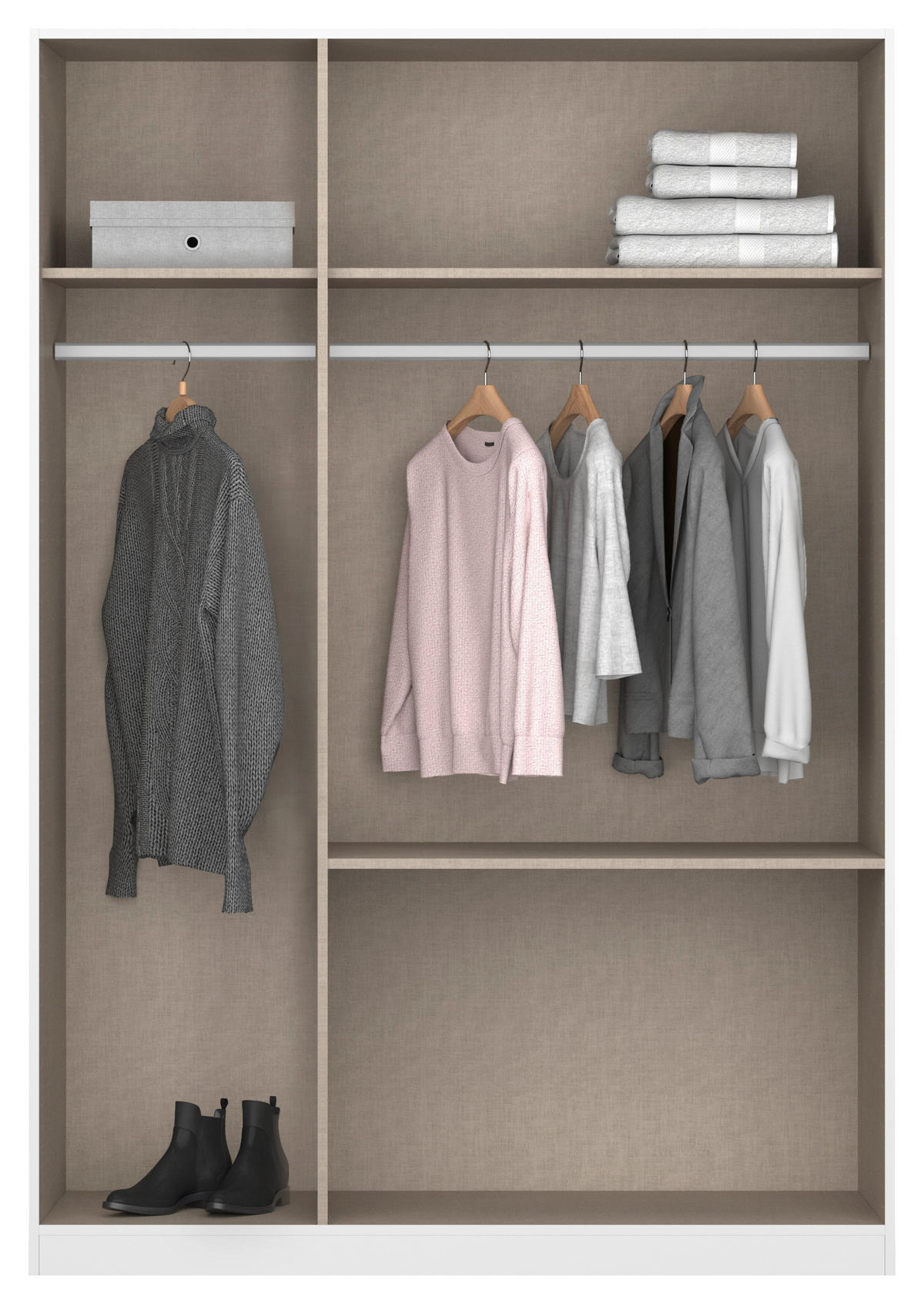 DREHTÜRENSCHRANK in Weiss  - Weiss, Modern, Holzwerkstoff (136/197/54cm) - Rauch Möbel