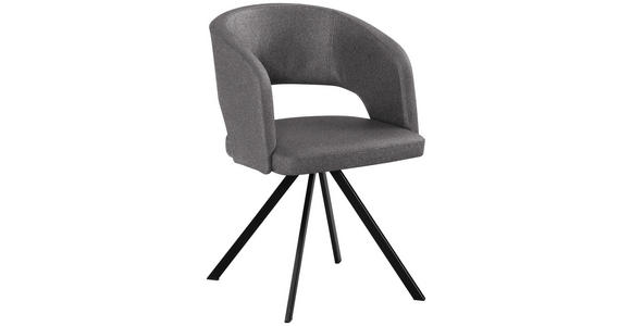 ARMLEHNSTUHL  Typenauswahl, inklusive Armlehnen Samt  - Schwarz/Grau, KONVENTIONELL, Textil/Metall (56/84/59cm) - Moderano