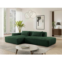 ECKSOFA BILLUND Dunkelgrün Cord Nierenkissen  - Dunkelgrün/Schwarz, KONVENTIONELL, Kunststoff/Textil (294/165cm) - Livetastic