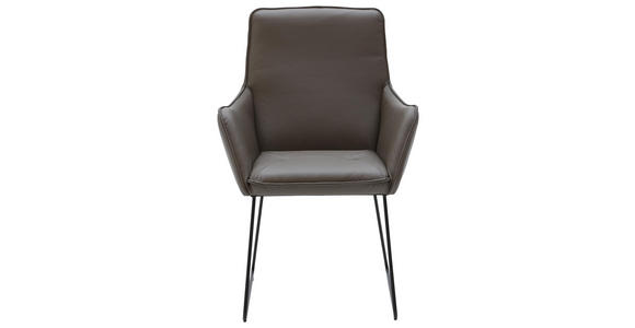 ARMLEHNSTUHL in Braun, Schwarz - Schwarz/Braun, Design, Leder/Metall (66/96/65cm) - Dieter Knoll