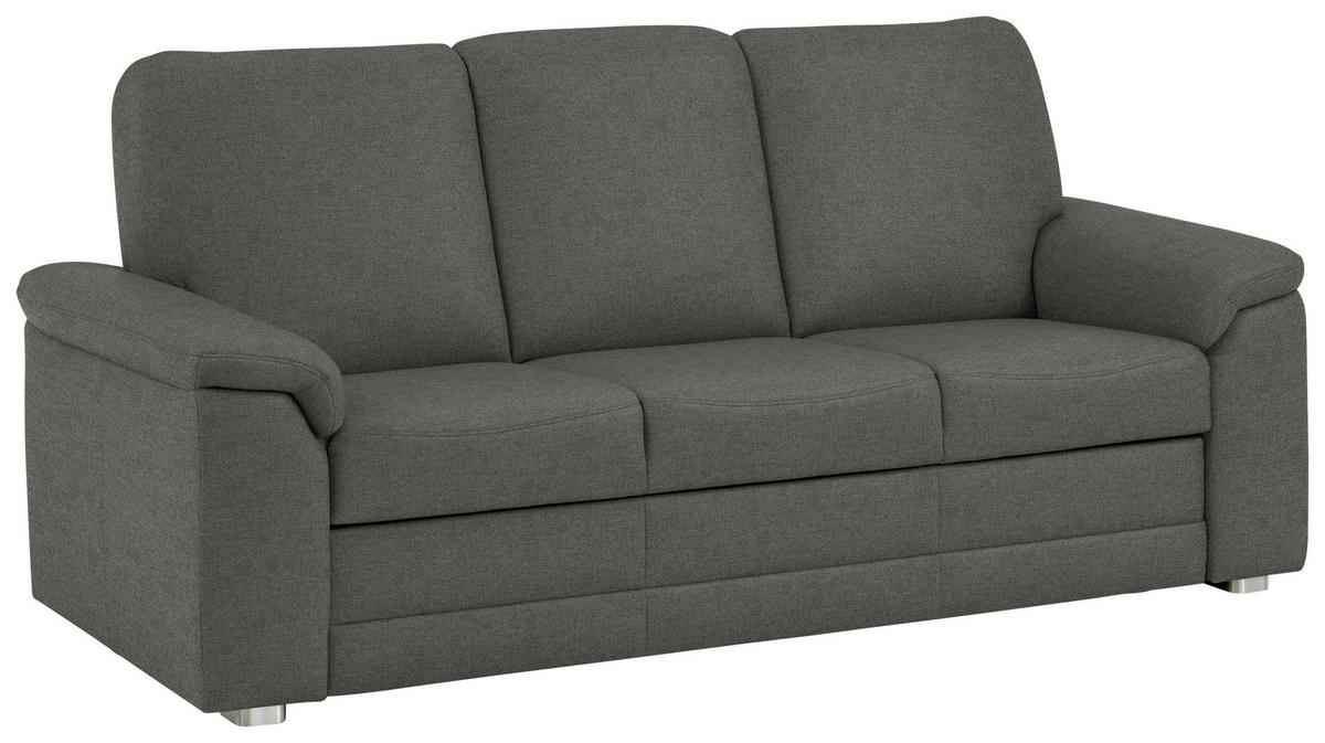 3-SITZER-SOFA Chenille Grau  - Alufarben/Grau, Konventionell, Textil/Metall (208/96/89cm) - Beldomo Comfort