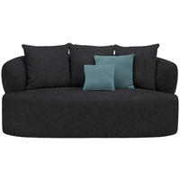 2-SITZER-SOFA in Plüsch Anthrazit  - Anthrazit/Petrol, MODERN, Kunststoff/Textil (177/86/105cm) - Hom`in