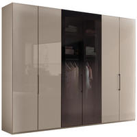 DREHTÜRENSCHRANK 300/236/58 cm,  in Grau, 6-türig  - Schieferfarben/Grau, KONVENTIONELL, Glas/Holzwerkstoff (300/236/58cm) - Dieter Knoll