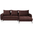 ECKSOFA in Flachgewebe Braun  - Schwarz/Braun, Design, Textil/Metall (273/180cm) - Hom`in