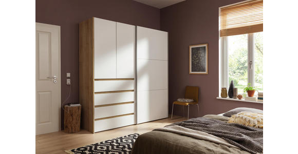 KLEIDERSCHRANK in Graphitfarben, Weiß - Alufarben/Graphitfarben, Design, Holzwerkstoff/Metall (300/236/68cm) - Hom`in