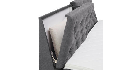 BOXSPRINGBETT 180/200 cm  in Grau  - Schwarz/Grau, KONVENTIONELL, Kunststoff/Textil (180/200cm) - Carryhome