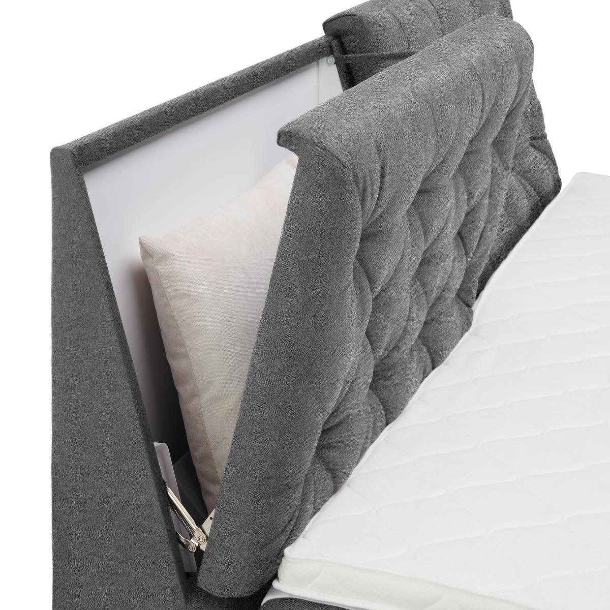 BOXSPRINGBETT 180/200 cm  in Grau  - Schwarz/Grau, KONVENTIONELL, Kunststoff/Textil (180/200cm) - Carryhome