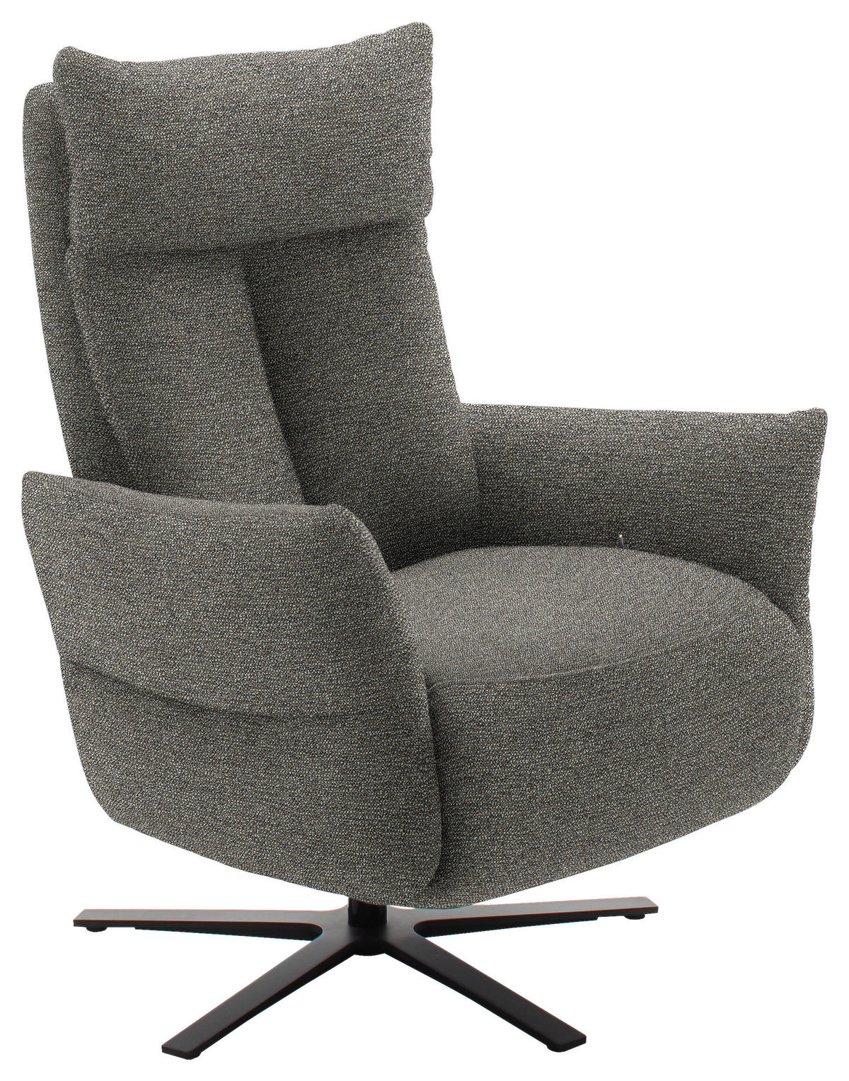 FERNSEHSESSEL in Chenille Greige  - Greige/Schwarz, Design, Textil/Metall (74/115/85cm) - Schöner Wohnen