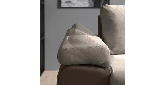 ECKSOFA in Flachgewebe Schlammfarben, Beige  - Schlammfarben/Beige, Design, Kunststoff/Textil (271/175cm) - Xora