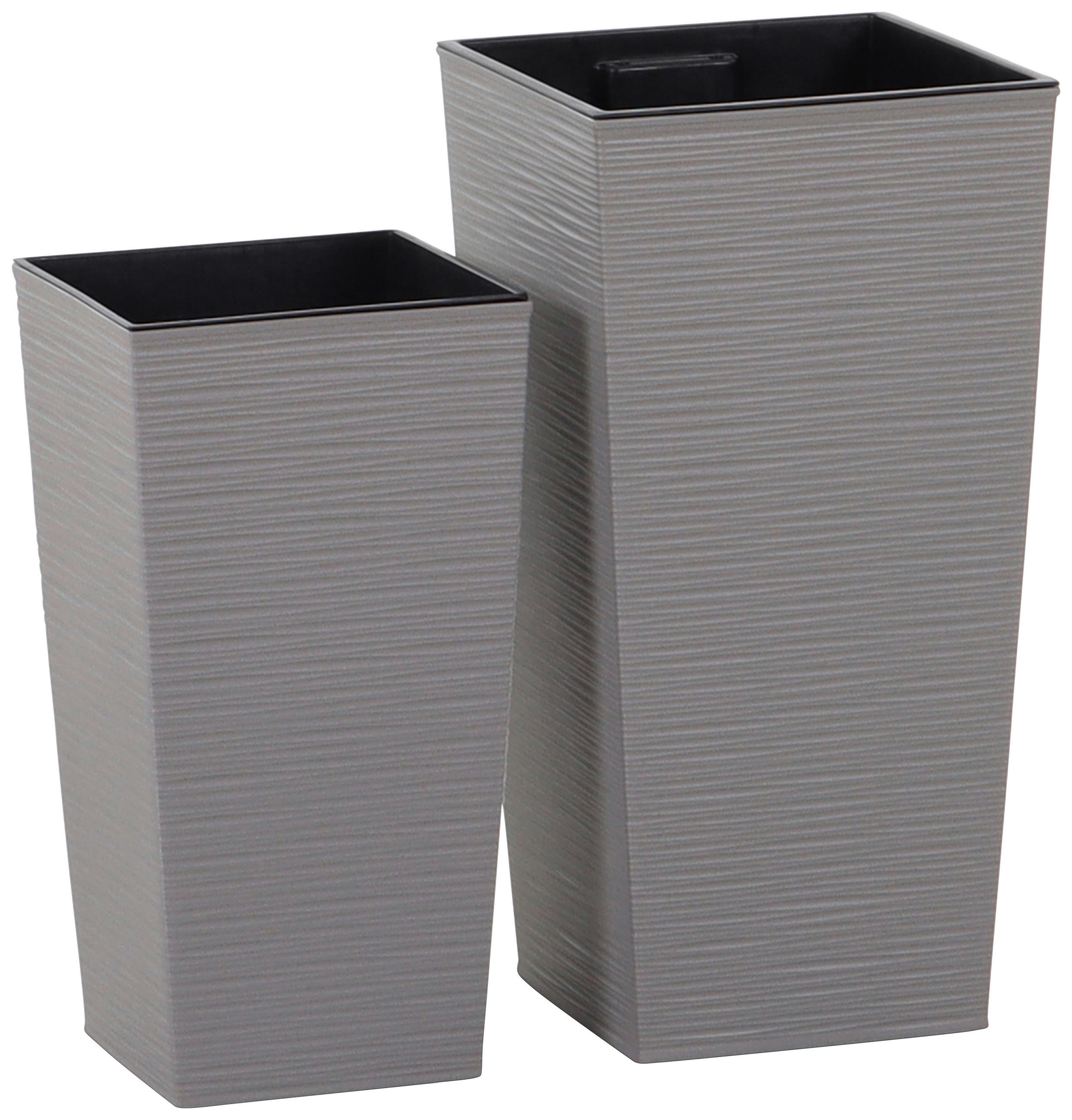 ÜBERTOPF-SET  2-teilig  - Grau, Basics, Kunststoff - Siena Garden