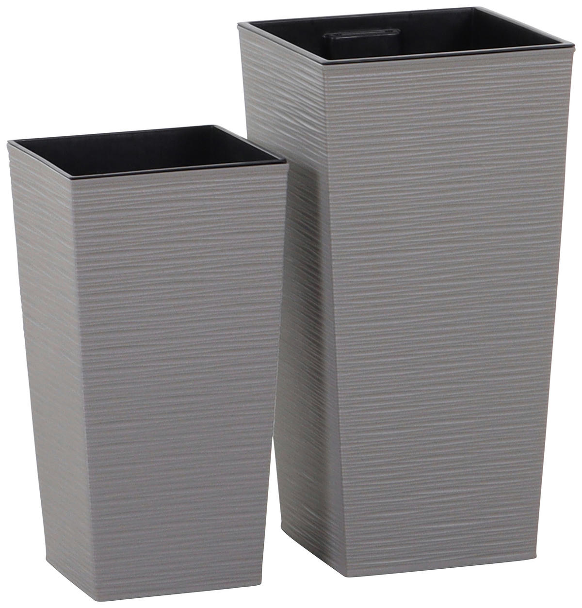 ÜBERTOPF-SET  - Grau, Basics, Kunststoff - Siena Garden