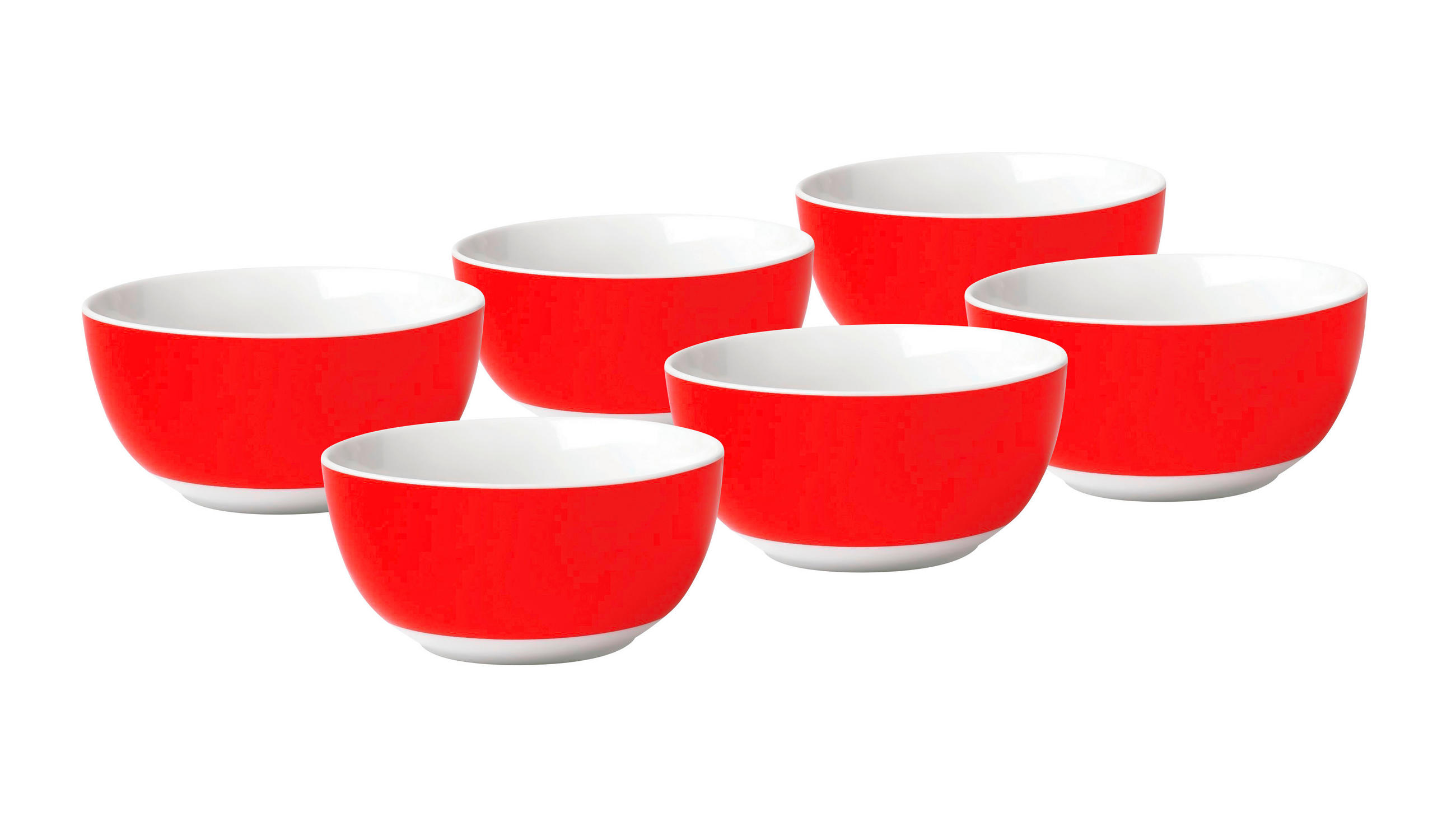 MÜSLISCHALENSET VARIO - Rot/Weiß, Basics, Keramik (14/6cm) - Van Well