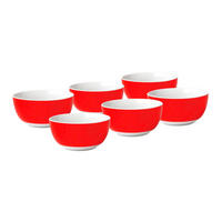 MÜSLISCHALENSET VARIO 6-teilig  - Rot/Weiß, Basics, Keramik (14/6cm) - Van Well