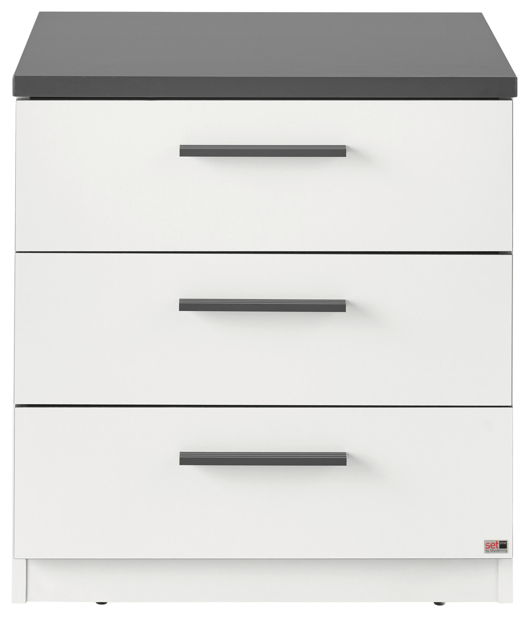 NACHTSCHRANK 54/56/40 cm  - Graphitfarben/Weiß, Design, Holzwerkstoff/Kunststoff (54/56/40cm) - SetOne by Musterring