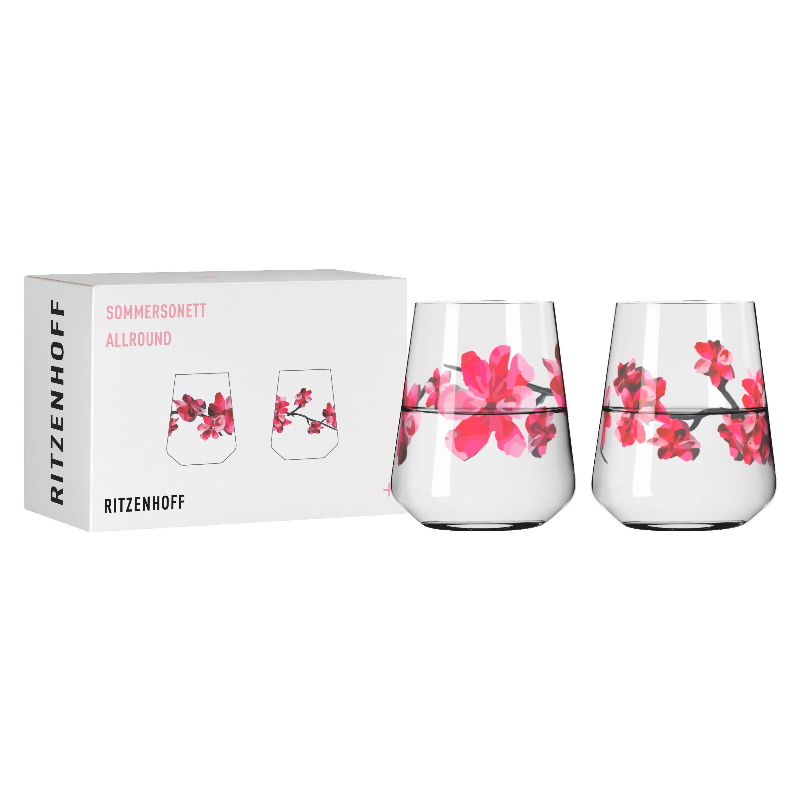 GLÄSERSET Sommersonett Allround  2-teilig  - Pink/Transparent, Trend, Glas (9,2/11,0cm) - Ritzenhoff