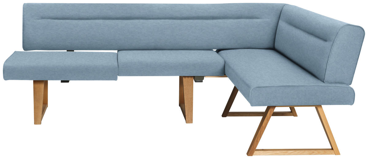 ECKBANK 230/170 cm  in Eichefarben, Hellblau  - Eichefarben/Hellblau, KONVENTIONELL, Holz/Textil (230/170cm) - Moderano