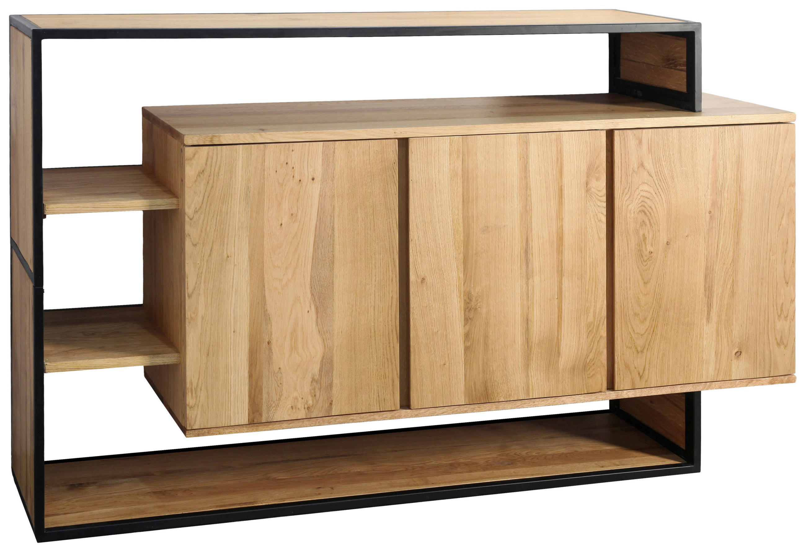 SIDEBOARD  175/100/35 cm  - Eichefarben/Schwarz, LIFESTYLE, Holz/Metall (175/100/35cm) - Landscape