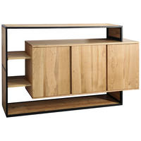 SIDEBOARD  175/100/35 cm  - Eichefarben/Schwarz, LIFESTYLE, Holz/Metall (175/100/35cm) - Landscape