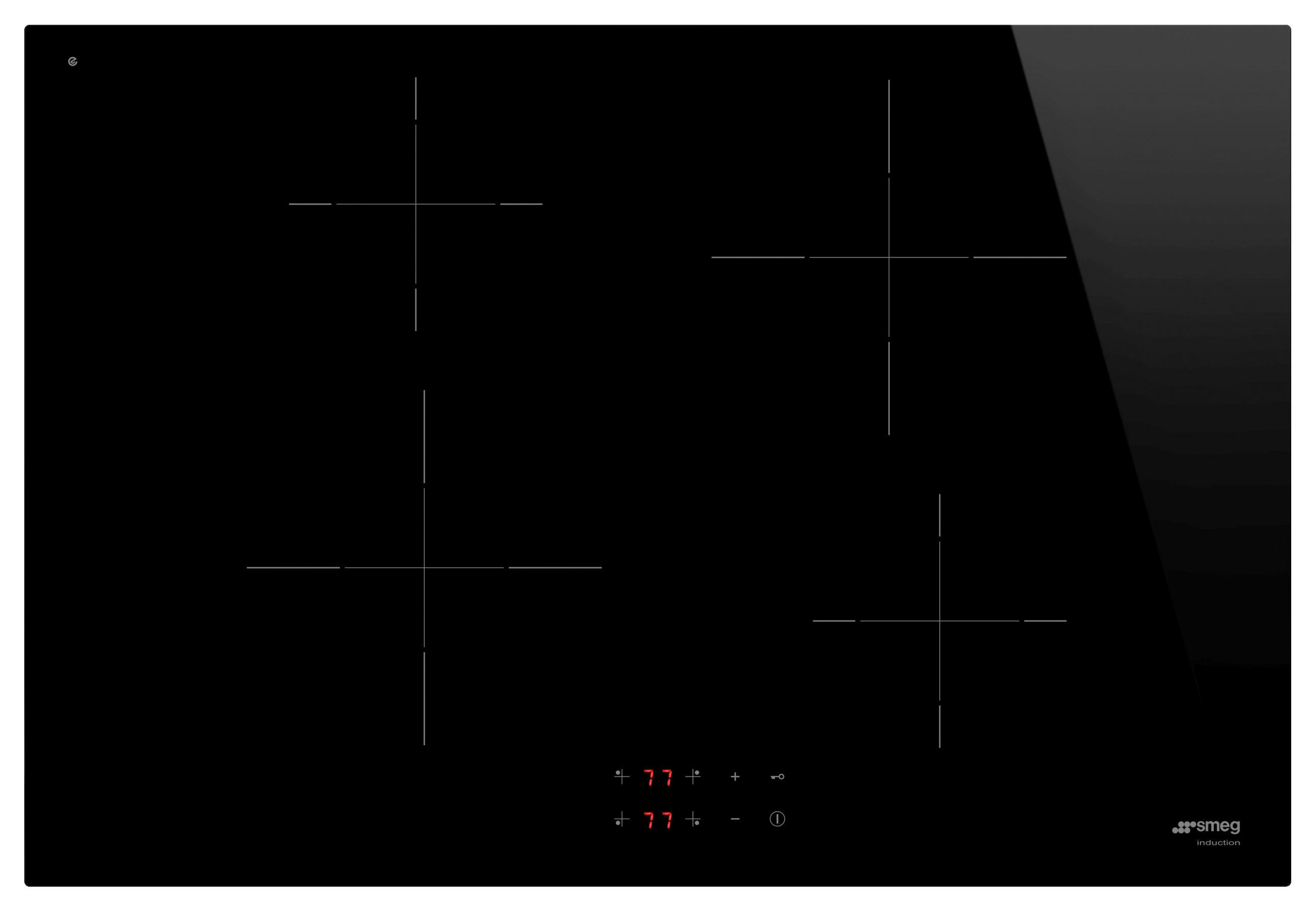 Smeg Induktionskochfeld Schwarz 75x5.6x51 cm