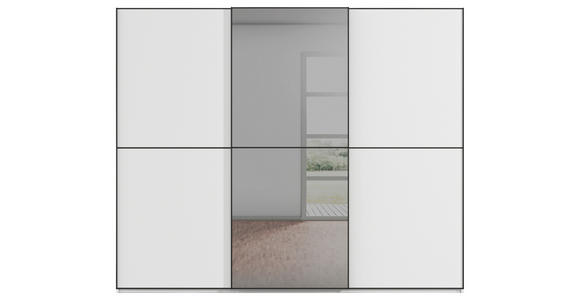 SCHWEBETÜRENSCHRANK  in Weiß  - Schwarz/Weiß, KONVENTIONELL, Glas/Holzwerkstoff (242/223/68cm) - Novel