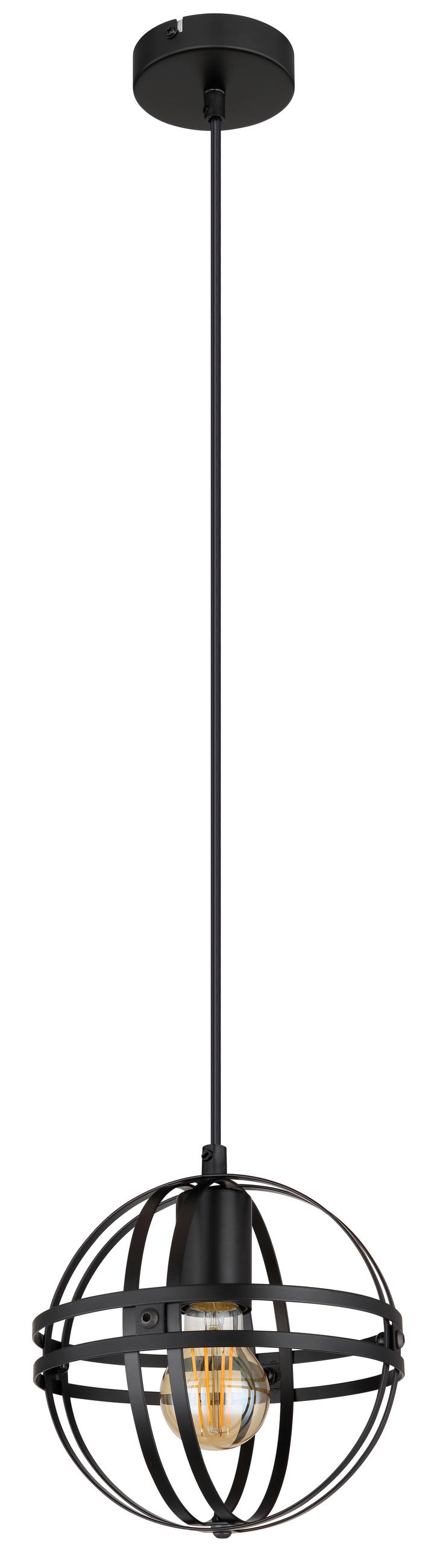 HÄNGELEUCHTE 20/120 cm    - Schwarz, Konventionell, Metall (20/120cm) - Globo