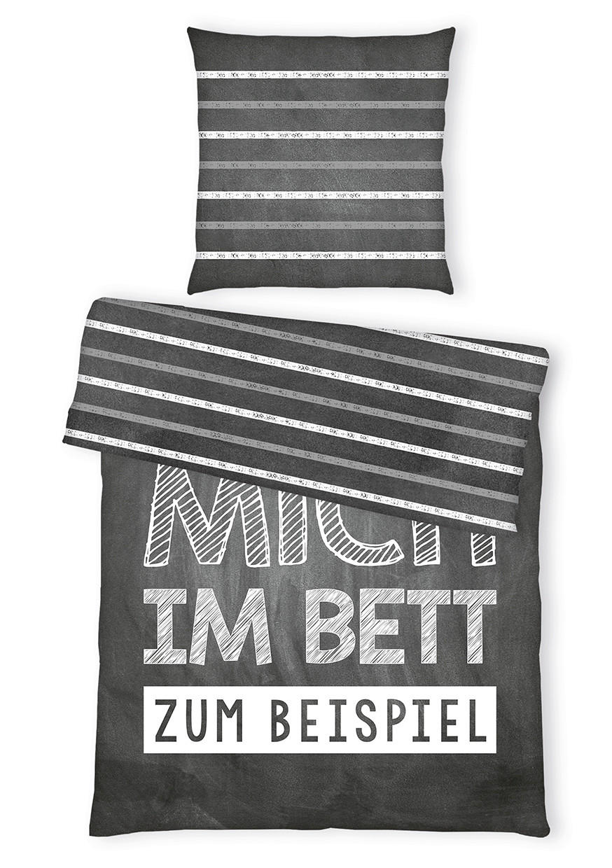 JUGENDBETTWÄSCHE 135/200 cm  - Schwarz/Weiß, Basics, Textil (135/200cm) - Herding