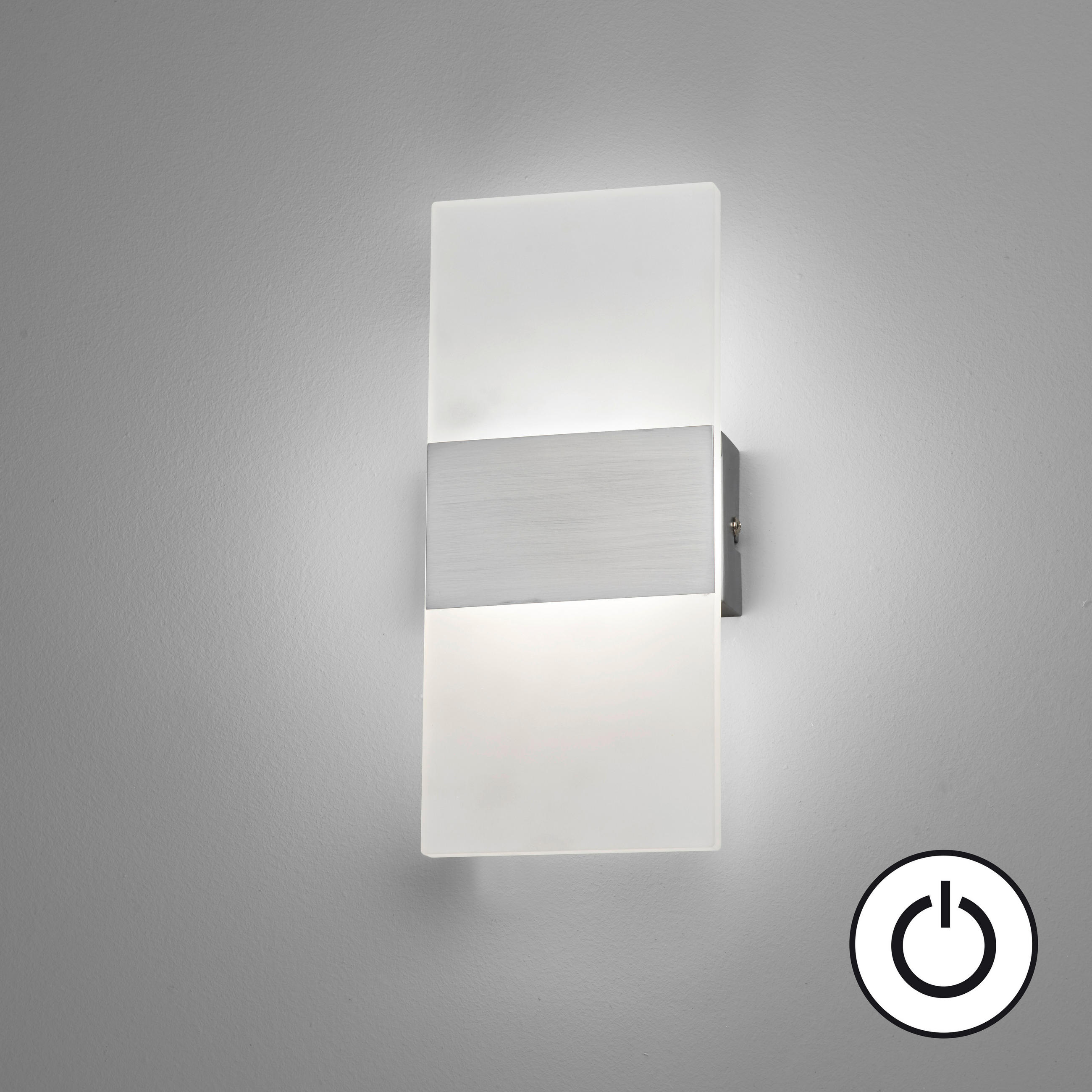 LED-WANDLEUCHTE Foder 5/12/27 cm   - Weiß/Nickelfarben, MODERN, Kunststoff/Metall (5/12/27cm) - Fischer & Honsel