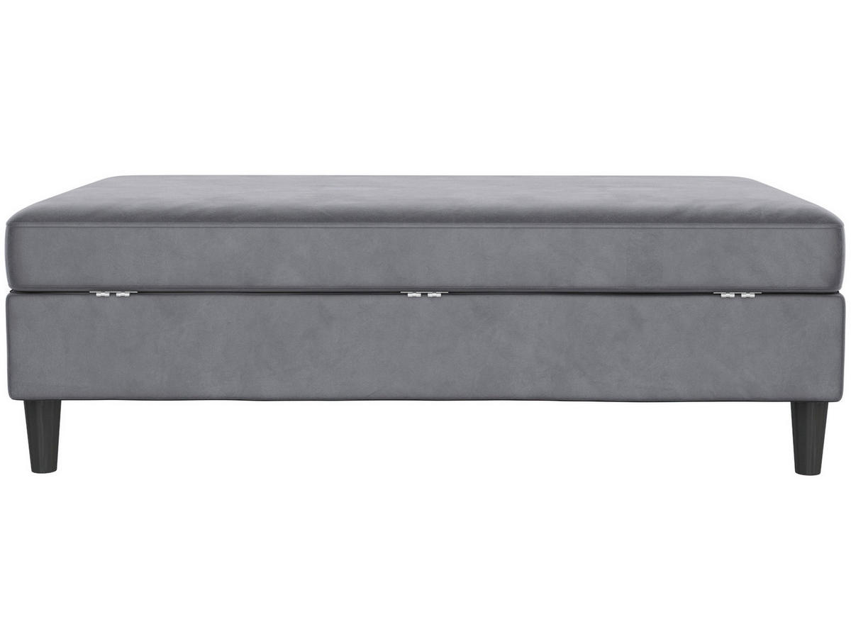 HOCKER in Textil Anthrazit  - Anthrazit/Schwarz, Basics, Kunststoff/Textil (130/43/69cm) - Livetastic