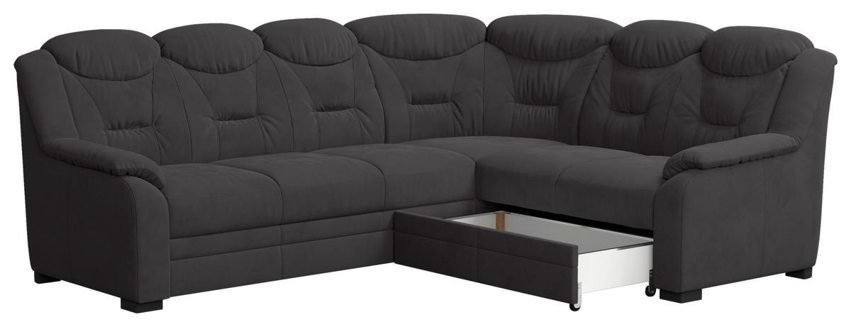 ECKSOFA in Mikrofaser Anthrazit  263/211 cm  - Anthrazit/Schwarz, Basics, Kunststoff/Textil (263/211cm) - MID.YOU