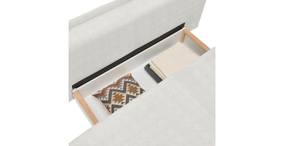 BOXSPRINGSOFA Webstoff Creme - Creme/Schwarz, Design, Textil/Metall (200/100/108cm) - Novel