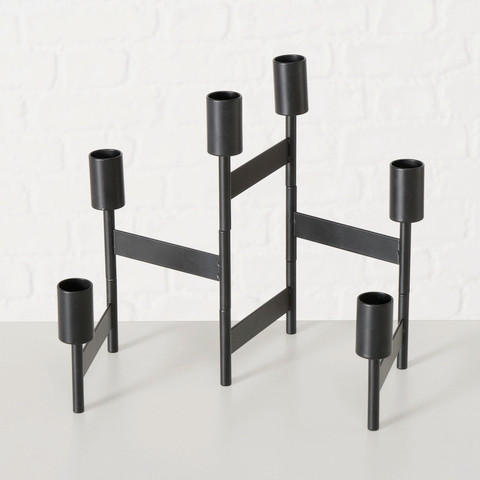 WINDLICHT Schwarz  - Schwarz, Basics, Metall (51/2,5/22cm) - Boltze Home