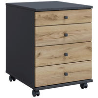 ROLLCONTAINER 42/57/50 cm  - Honigeiche/Anthrazit, Design, Holzwerkstoff/Kunststoff (42/57/50cm) - MID.YOU