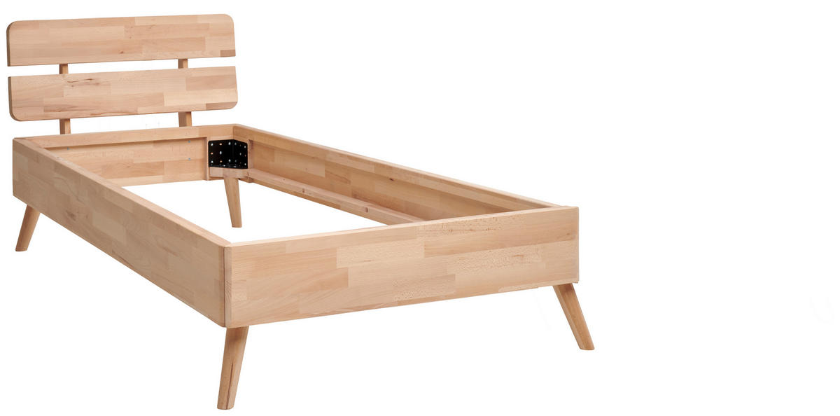 BETT 90/200 cm  in Kernbuche   - Kernbuche, Natur, Holz (90/200cm) - MID.YOU
