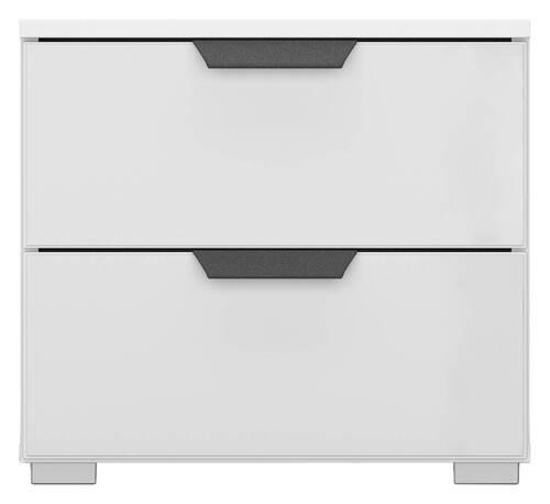 NACHTSCHRANK 47/43/42 cm  - Alufarben/Weiß, MODERN, Glas/Holzwerkstoff (47/43/42cm) - Rauch Möbel
