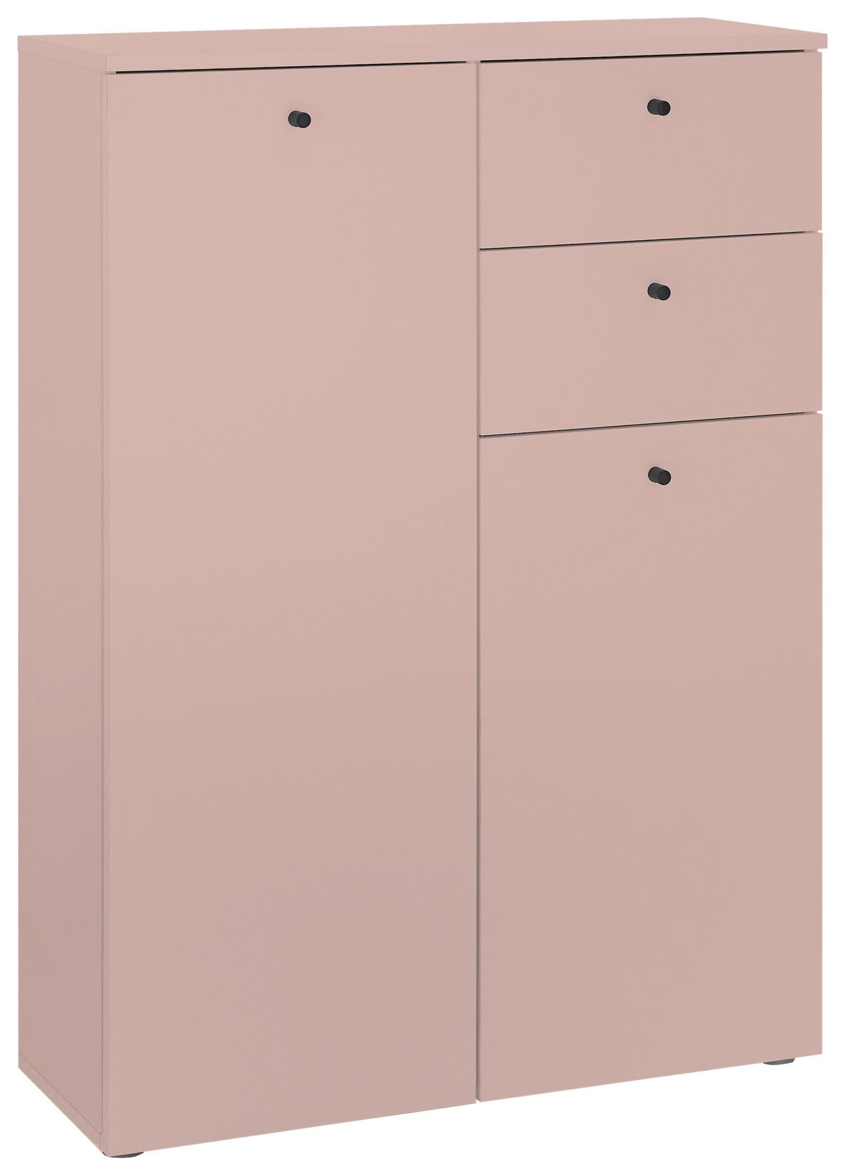 MIDISCHRANK 80/110/30 cm  - Schwarz/Rosa, MODERN, Holzwerkstoff/Kunststoff (80/110/30cm) - MID.YOU