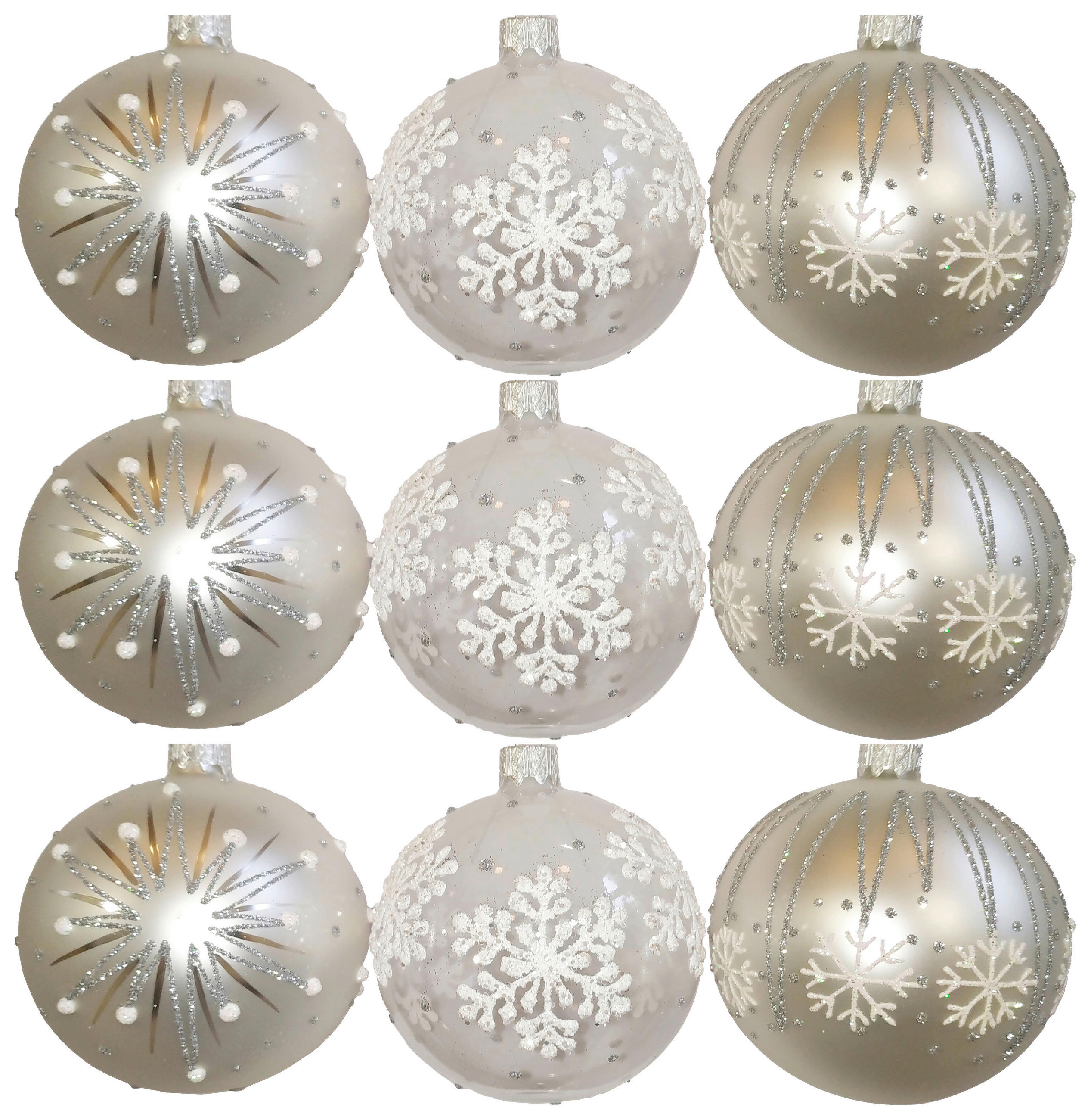 CHRISTBAUMKUGEL-SET 8 cm 9-teilig  - Silberfarben, LIFESTYLE, Glas/Metall (8cm) - X-Mas
