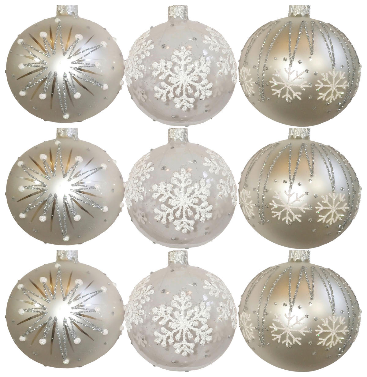 CHRISTBAUMKUGEL-SET 8 cm 9-teilig  - Silberfarben, LIFESTYLE, Glas/Metall (8cm) - X-Mas