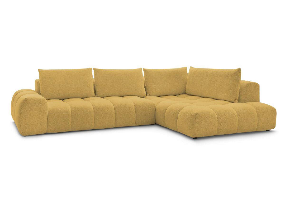 ECKSOFA Ottomane rechts  EVEREST Gelb Flachgewebe  - Gelb/Schwarz, MODERN, Kunststoff/Textil (352/210cm)