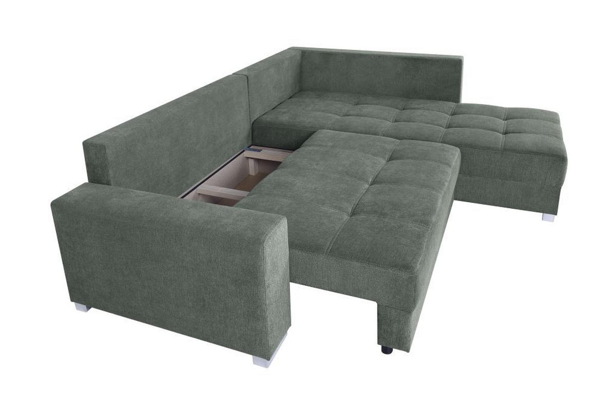 ECKSOFA Petrol Webstoff  - Chromfarben/Anthrazit, Design, Kunststoff/Textil (260/218cm) - P & B