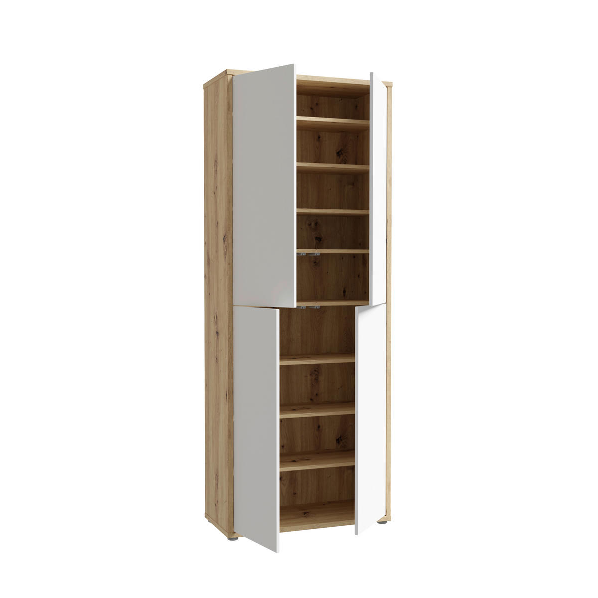 SCHUHSCHRANK Alice Springs  in 74,5/191,9/34,9 cm  - Hellgrau/Eiche Artisan, Modern, Holzwerkstoff/Kunststoff (74,5/191,9/34,9cm) - Xora