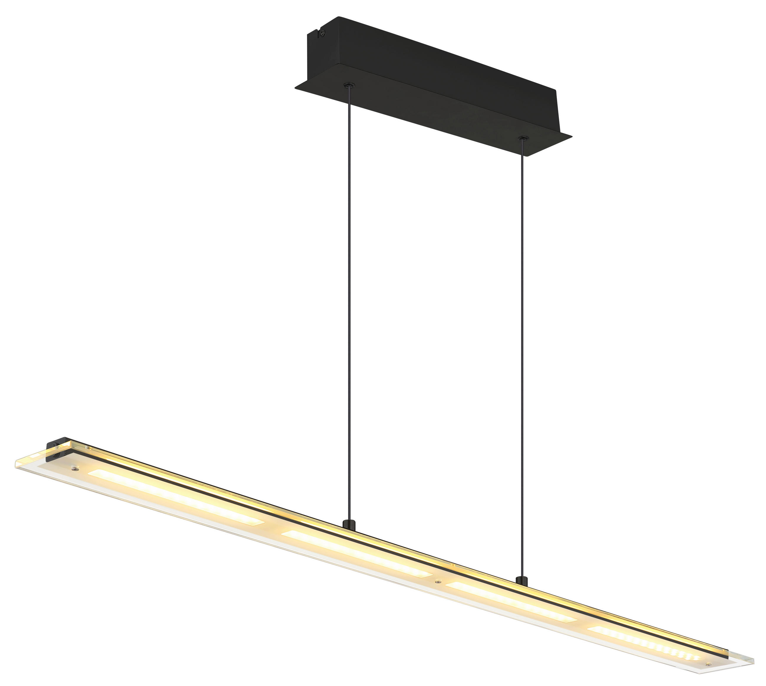 LED-HÄNGELEUCHTE Novak 115/9/150 cm  - Klar/Schwarz, Design, Glas/Kunststoff (115/9/150cm) - Globo