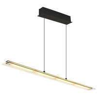 LED-HÄNGELEUCHTE Novak 115/9/150 cm  - Klar/Schwarz, Design, Glas/Kunststoff (115/9/150cm) - Globo