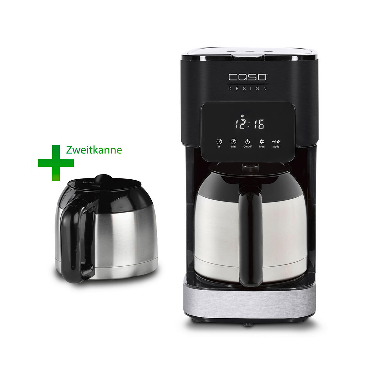 THERMO-KAFFEEMASCHINE Taste & Style  - Silberfarben/Schwarz, Basics, Glas (17/32,5/24,5cm) - CASO Design