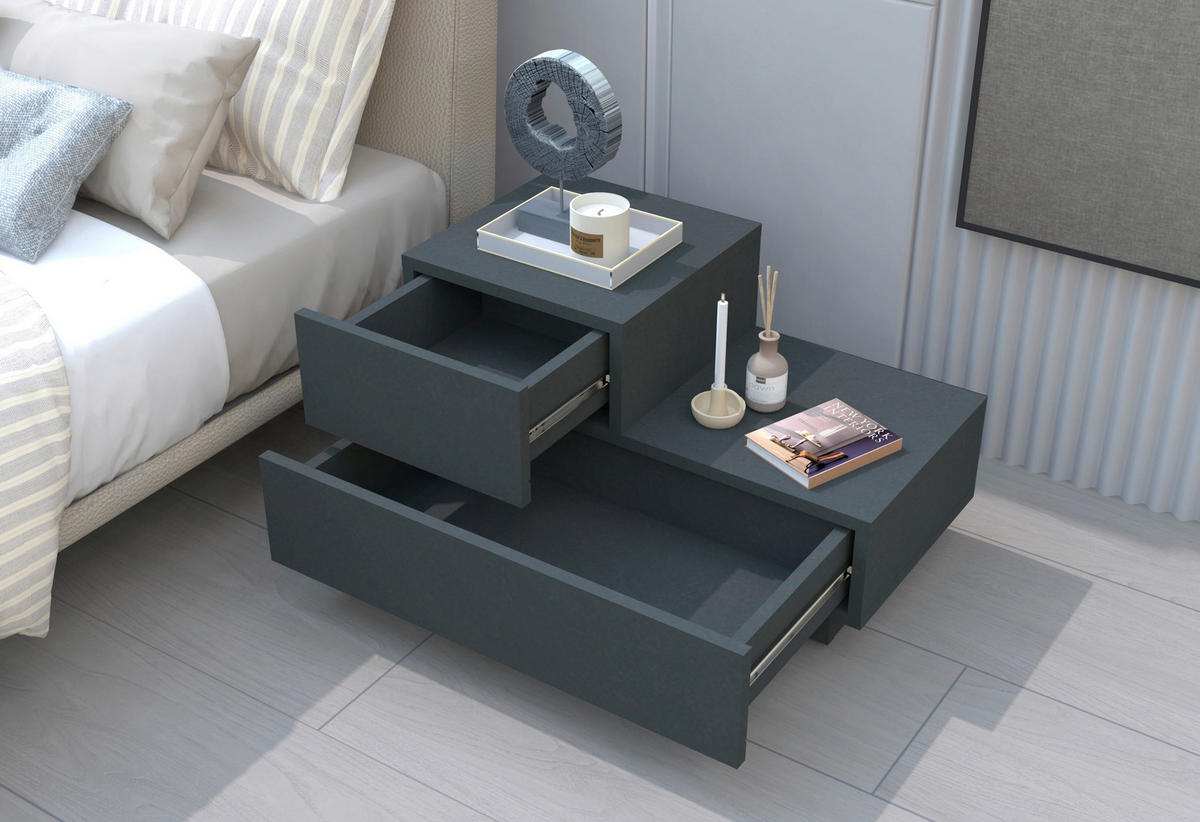 NATTDUKSBORD i antracit  - antracit, Design, trämaterial (70/39/30cm) - Livetastic