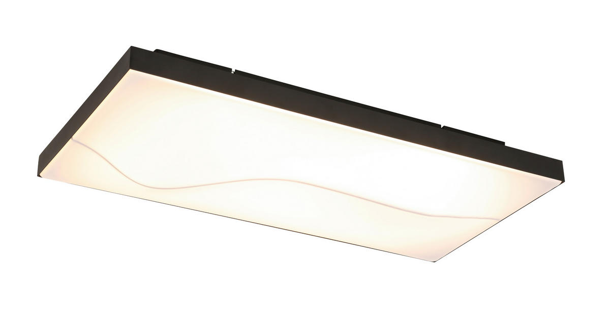 STROPNÍ LED SVÍTIDLO, 90/45/10,5 cm - černá, Design, kov/plast (90/45/10,5cm) - Novel
